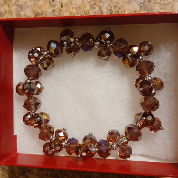 Bronze Metallic Crystal Bracelet - Picture 4 of 8
